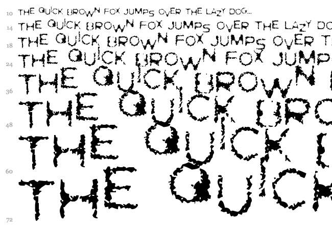 Ghostly Prints font waterfall